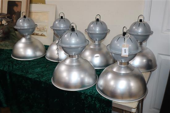 A set of six industrial lights